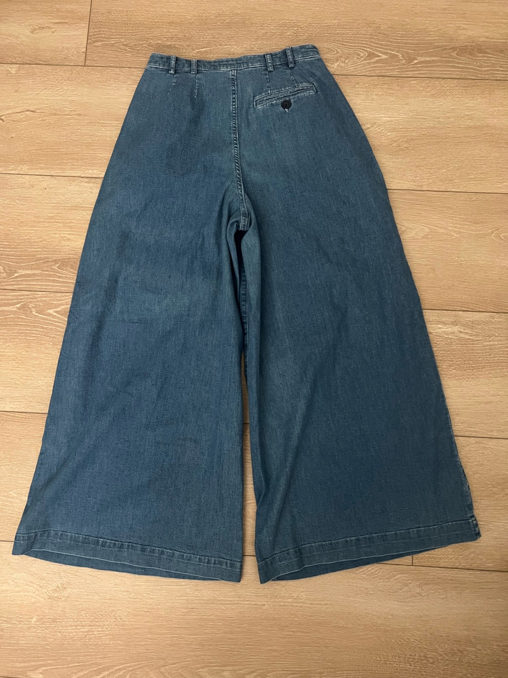 GAP x DOEN Blue Denim High-Rise Wide Legged Palazzo Denim Trousers size 2 - Picture 7 of 8
